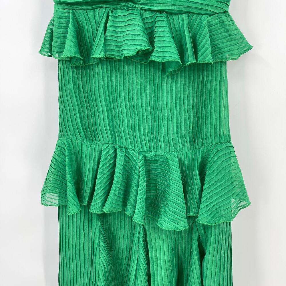 Line & Dot | NWT Cari Halter Maxi Dress in Kelly Green Tiered Pleated Halter XS - Picture 6 of 14